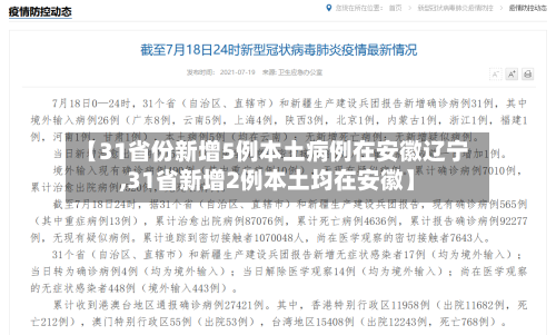 【31省份新增5例本土病例在安徽辽宁,31省新增2例本土均在安徽】-第3张图片
