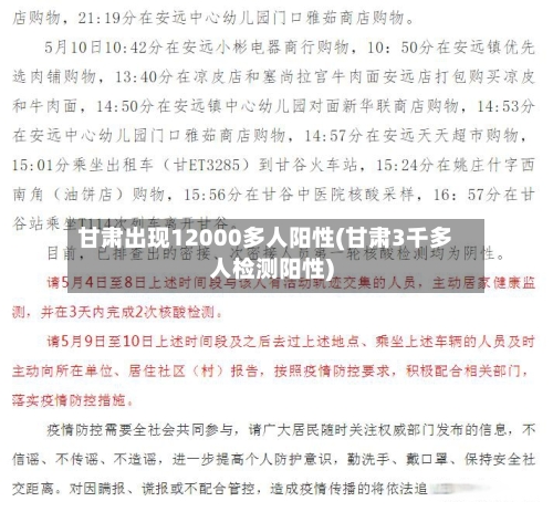 甘肃出现12000多人阳性(甘肃3千多人检测阳性)-第3张图片