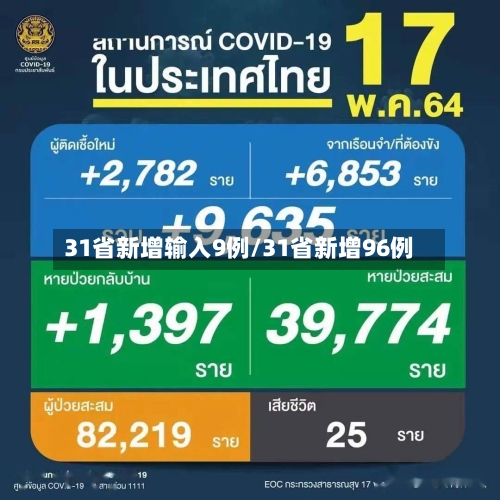 31省新增输入9例/31省新增96例-第2张图片
