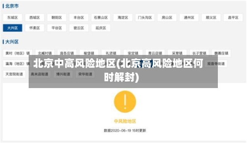 北京中高风险地区(北京高风险地区何时解封)