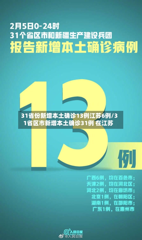 31省份新增本土确诊13例江苏6例/31省区市新增本土确诊31例 在江苏-第3张图片